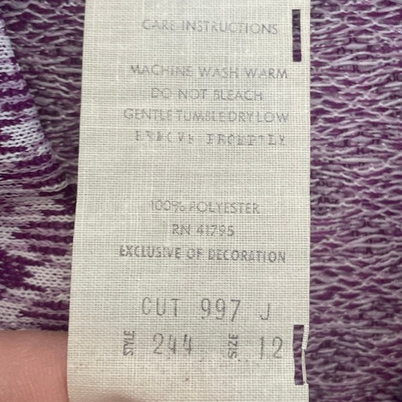 Vtg Womens Purple Diamond Textured Polyester Shirt 1960s NWT sz 12 - Picture 3 of 8